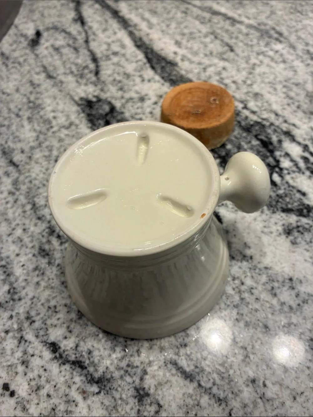 Edwin Jagger porcelain ivory shaving mug with brush